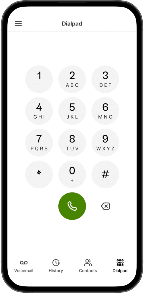 CaptionCall Mobile call forwarding dial pad